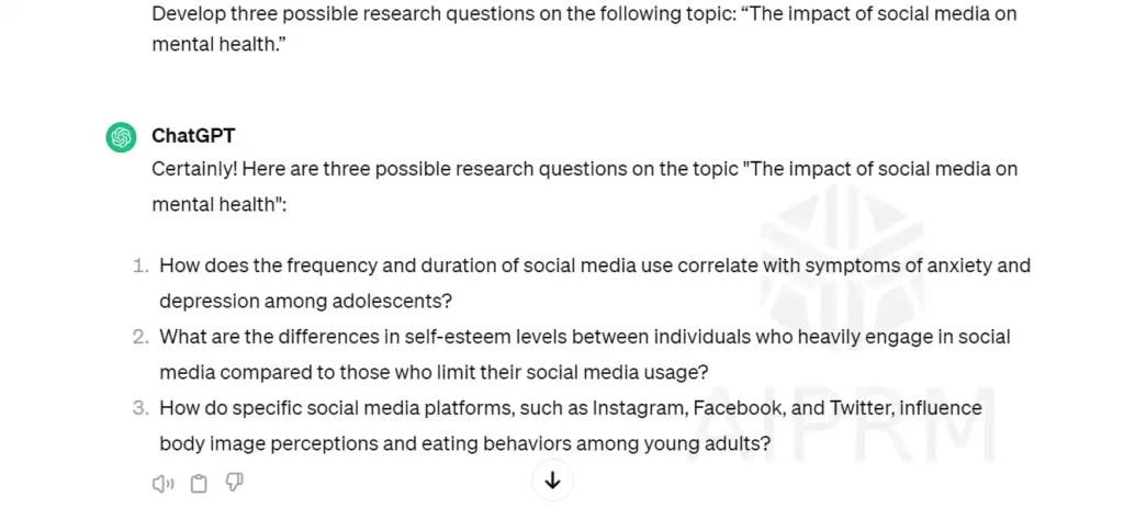 Using ChatGPT to generate research questions and methods