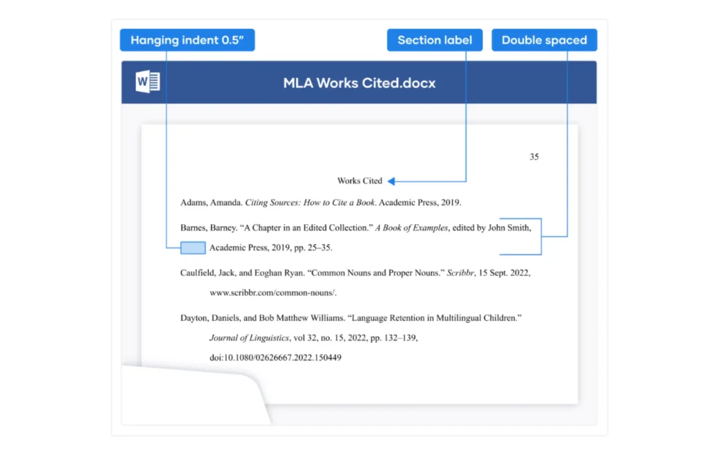 MLA Works Cited page